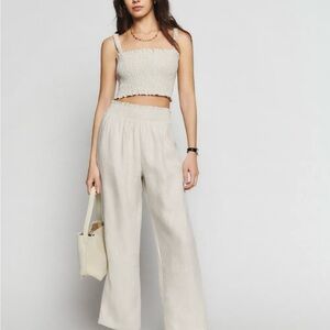 NWT Reformation two piece linen set